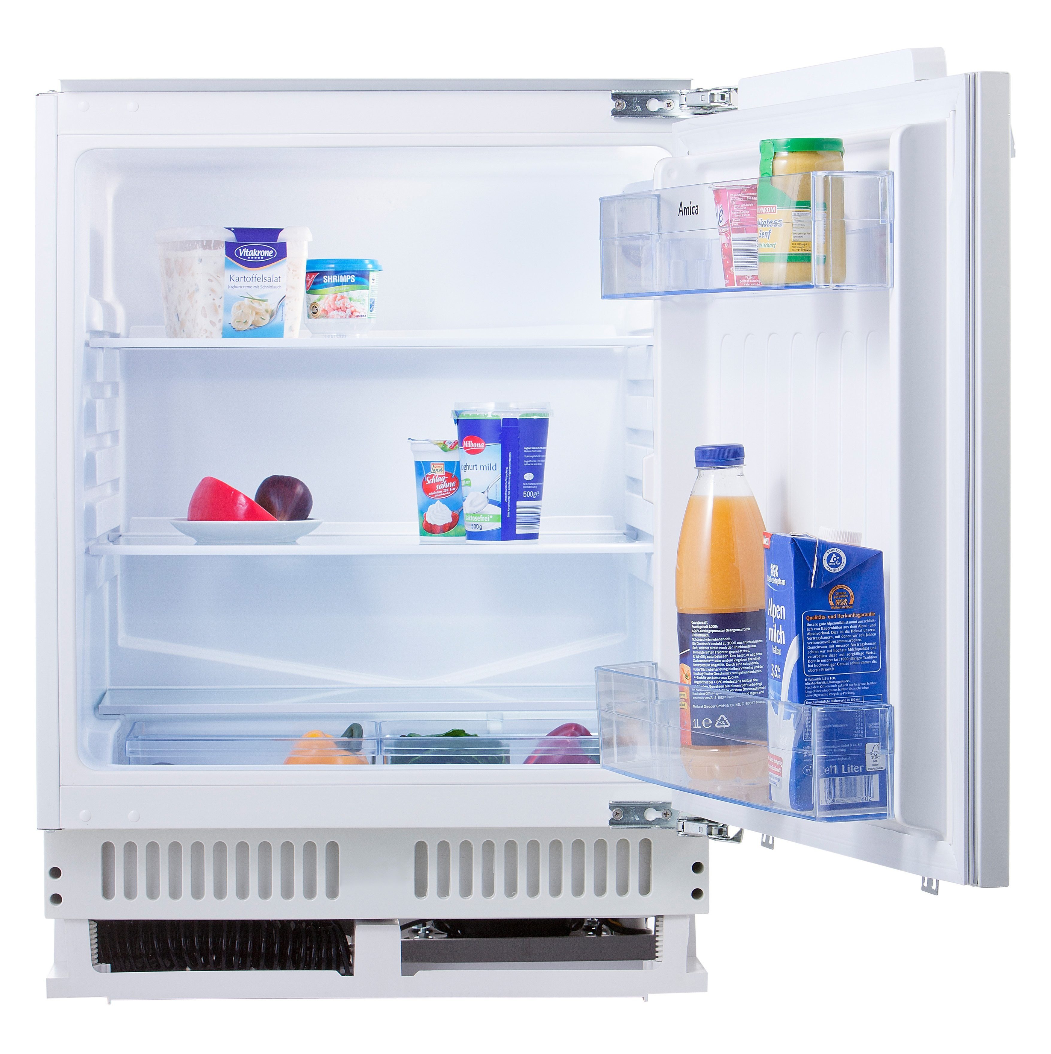 Amica Einbaukühlschrank UVKS 16149, 81,0 cm hoch, 59,6 cm breit, Sicherheitsglas