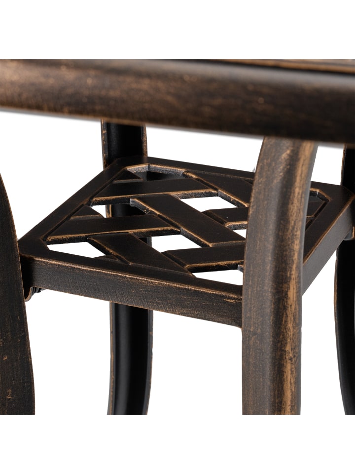 relaxdays Gartentisch in Schwarz/ Bronze - (B)53,5 x (H)53 x (T)53,5 cm günstig kaufen onesize