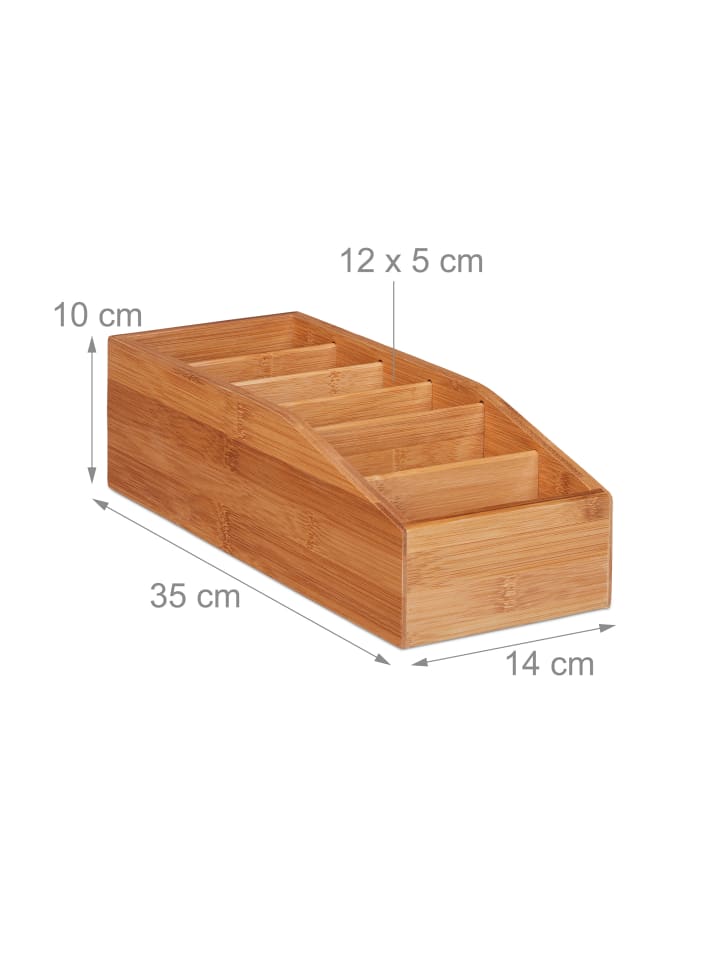 relaxdays 2 x Aufbewahrungsbox in Natur - (B)14 x (H)10 x (T)35 cm günstig kaufen onesize