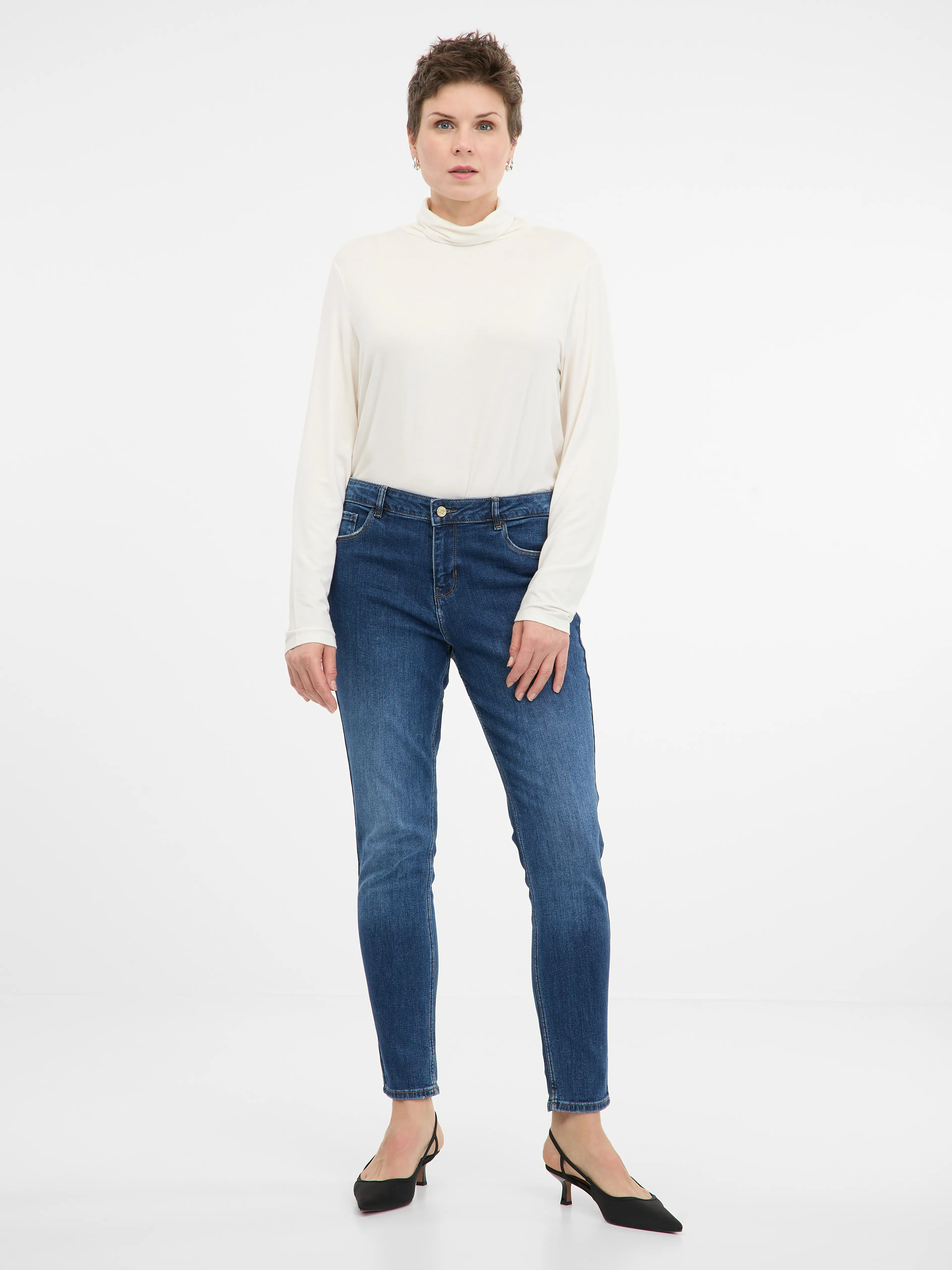 Cremefarbenes Damen-Langarm-T-Shirt ORSAY