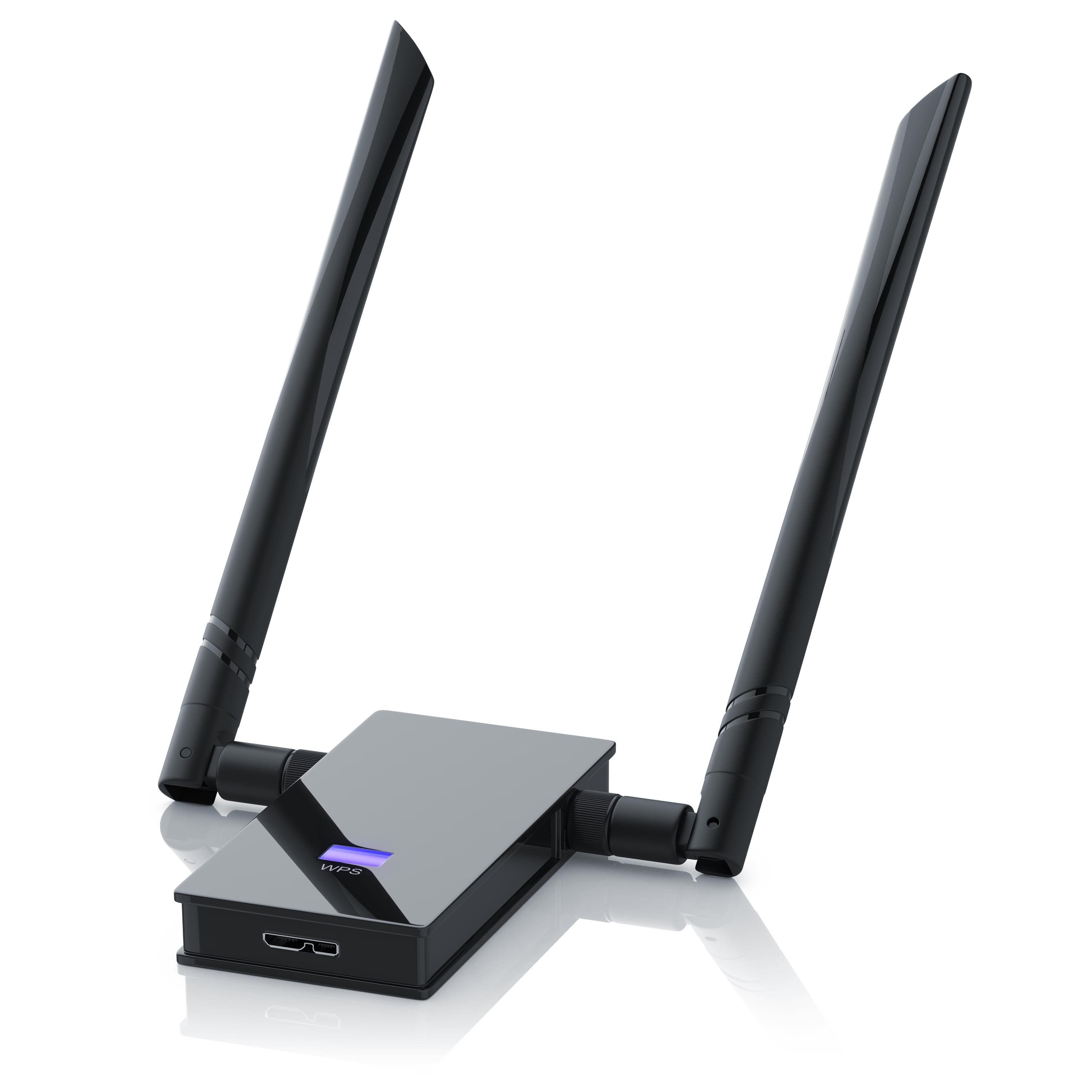 Aplic WLAN-Dongle, Netzwerkadapter 2x Antennen USB3.0 Wifi AC1200 Adapter 2,4 + 5GHz