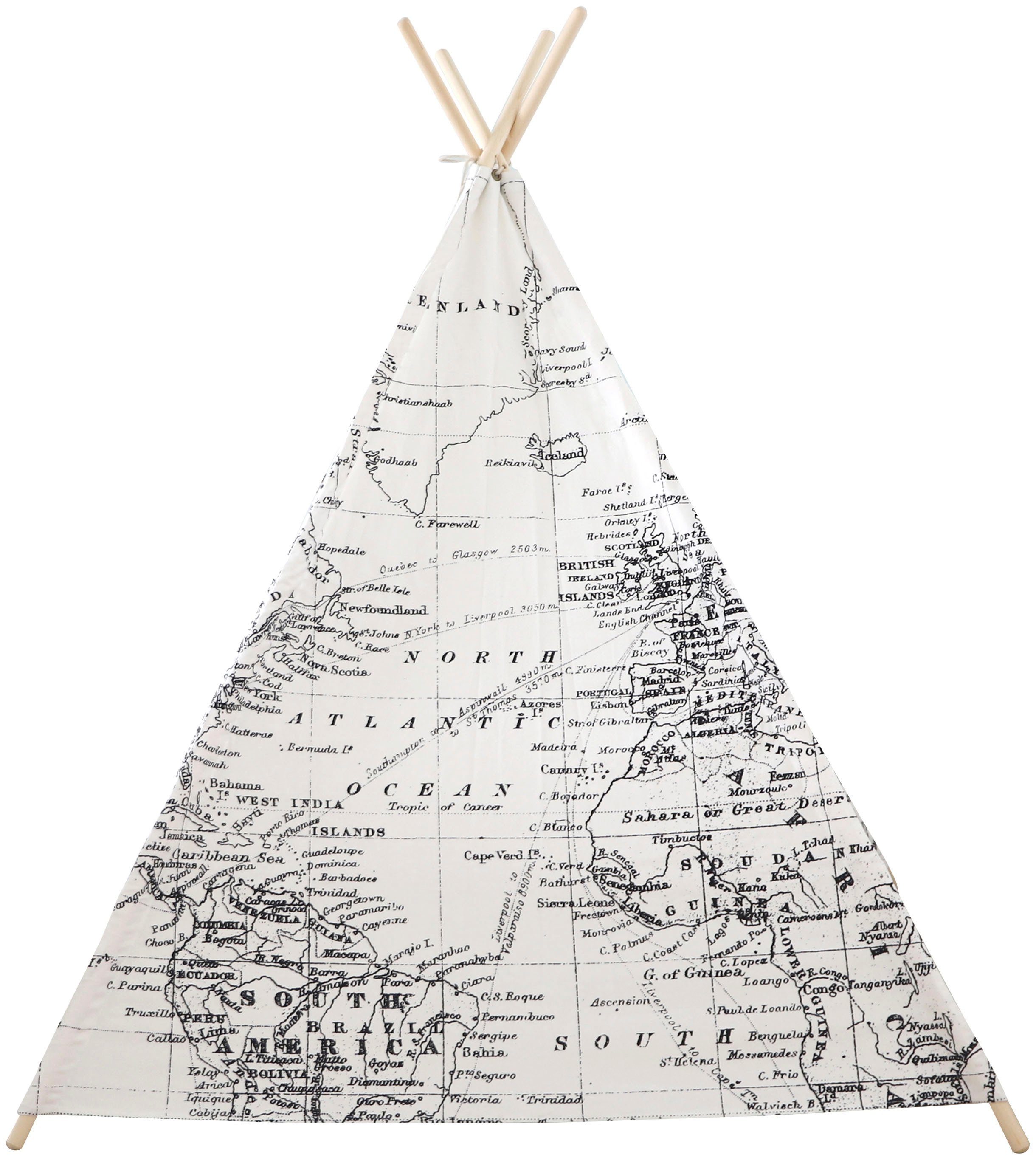 Sunny Tipi-Zelt Weltkarte
