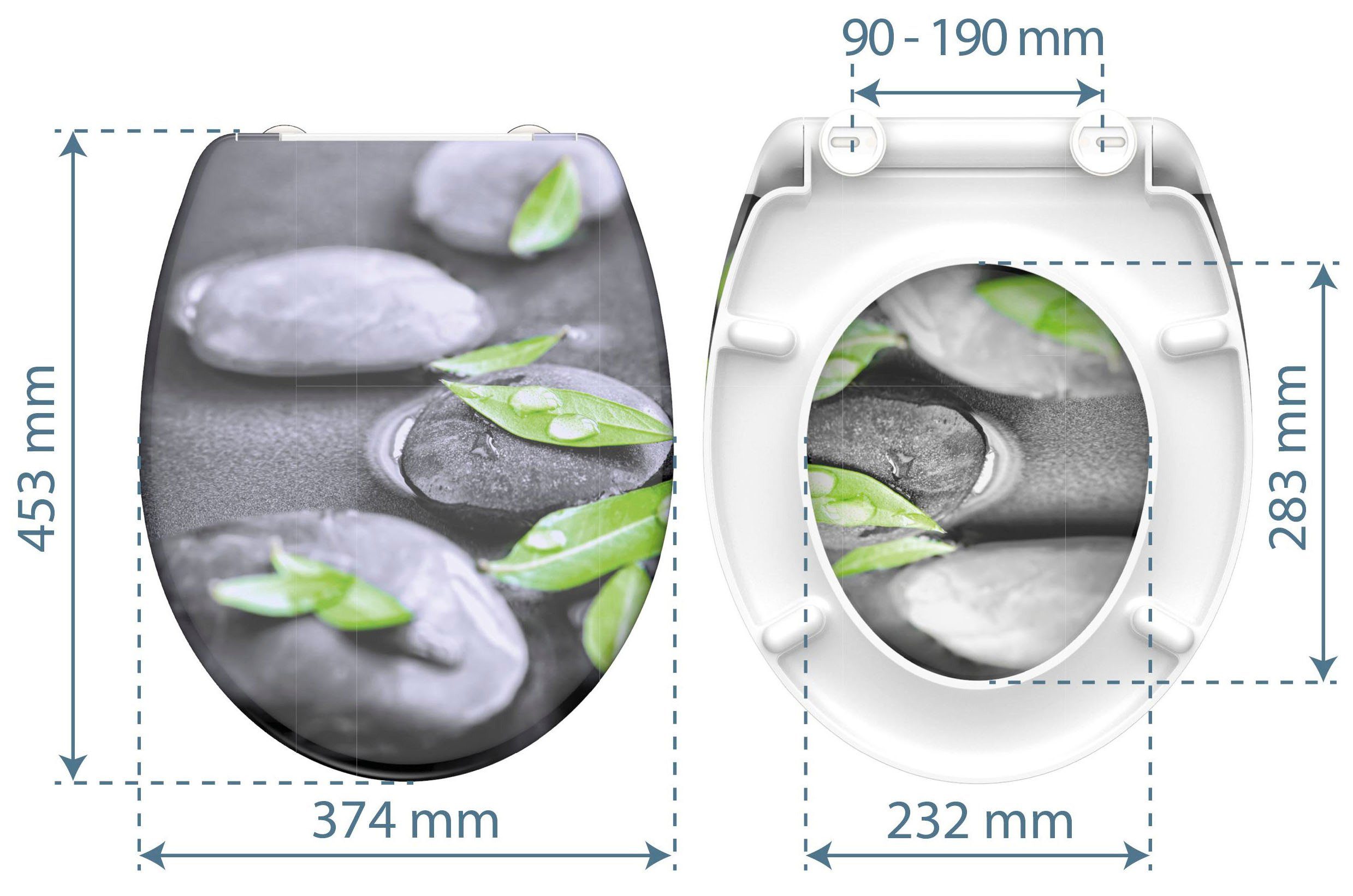 Schütte WC-Sitz Stone, Duroplast, mit Absenkautomatik und Schnellverschluss