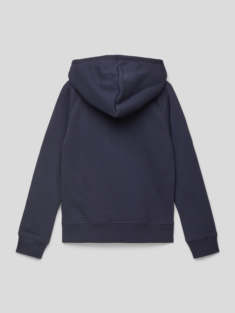 Hoodie mit Label-Stitching in marineblau