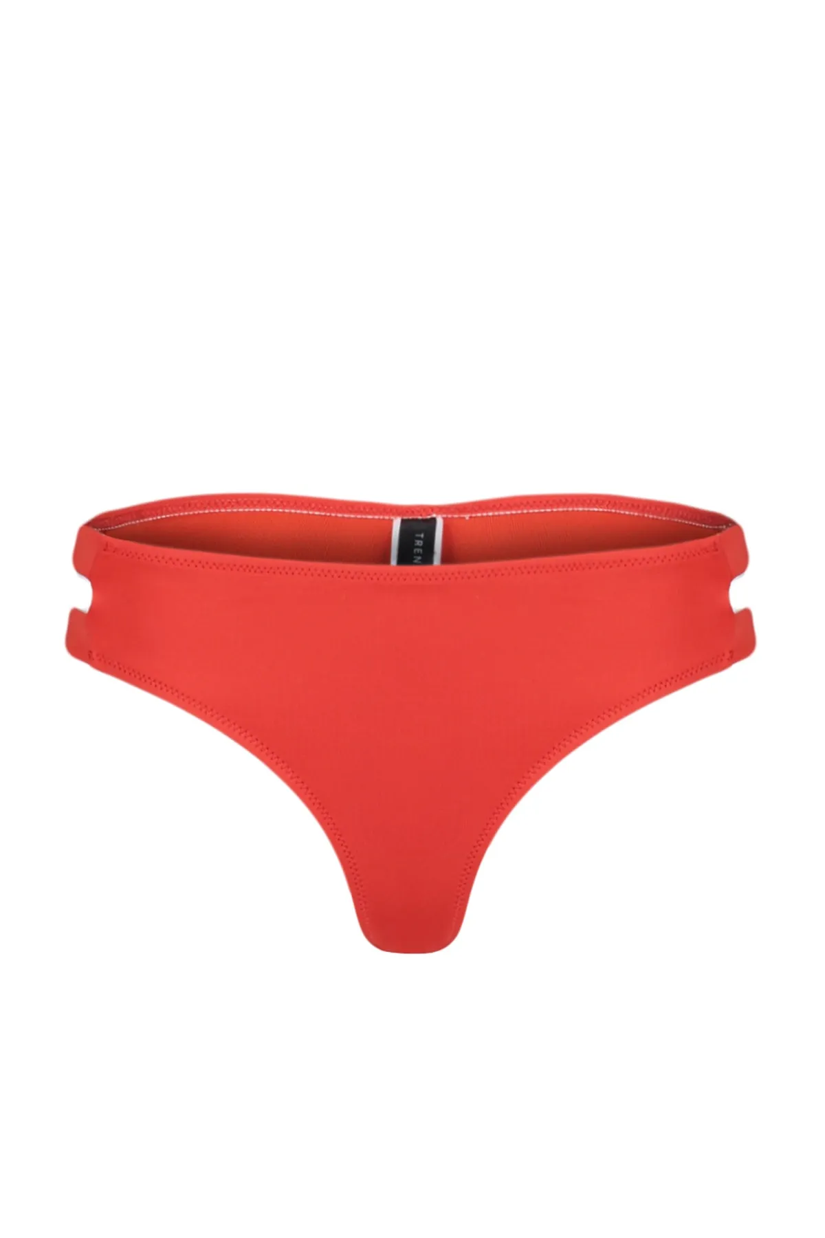 Trendyol Collection  Rote Bikinihose mit Ausschnitt/Fenster und normalem Beinausschnitt TBESS21BA0306