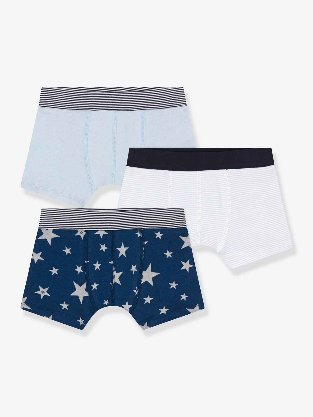 Petit Bateau 3er-Pack Jungen Boxershorts mit Sternen PETIT BATEAU - weiß bedruckt