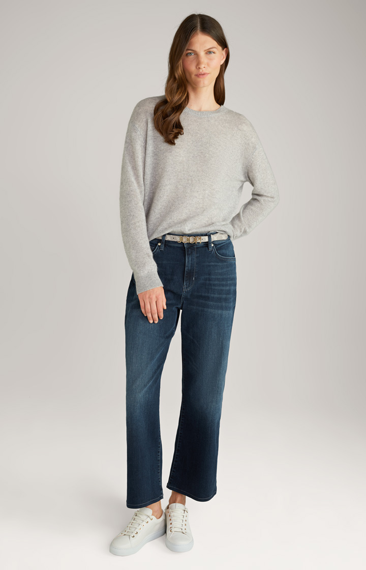 Cashmere-Strickpullover in Grau meliert