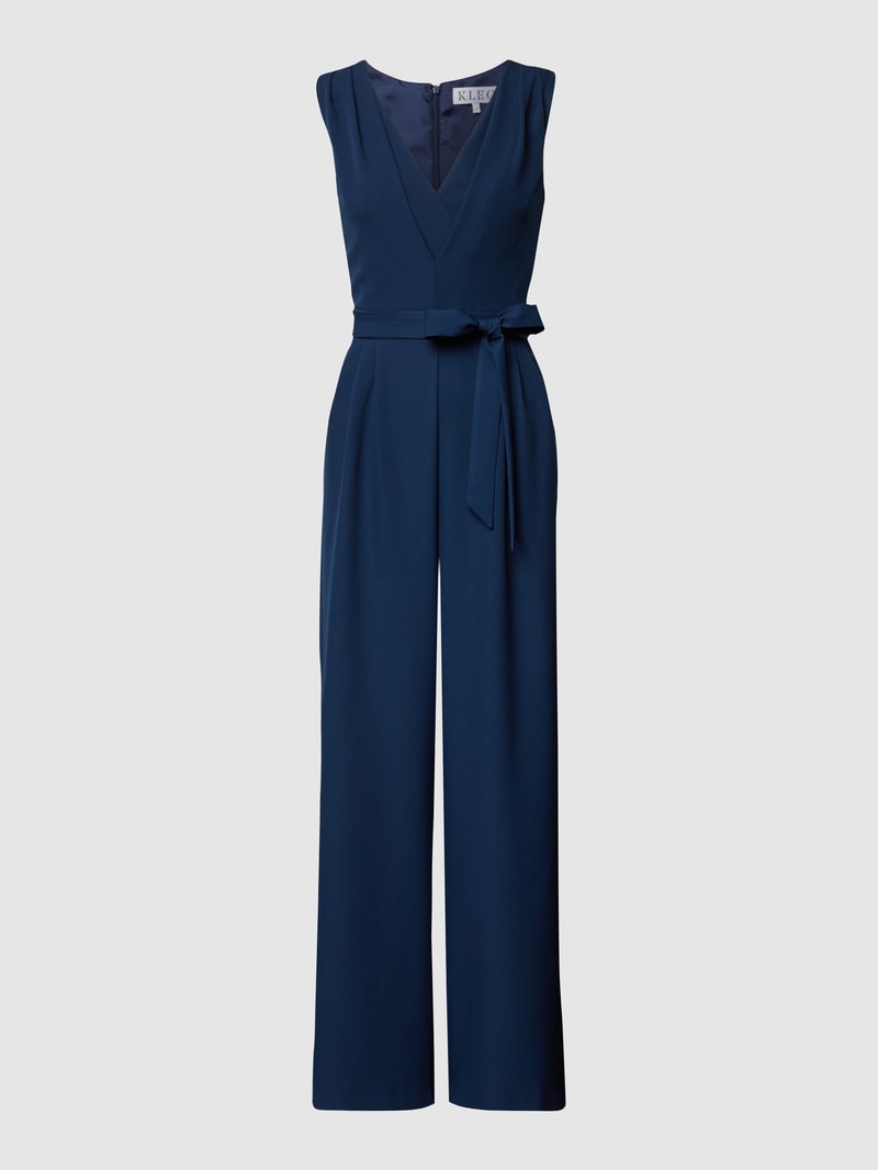 Jumpsuit mit Taillenpasse in marineblau