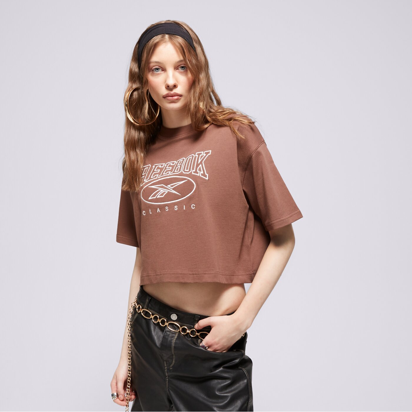 REEBOK T-SHIRT CL AE BIG LOGO CROP TEE Braun