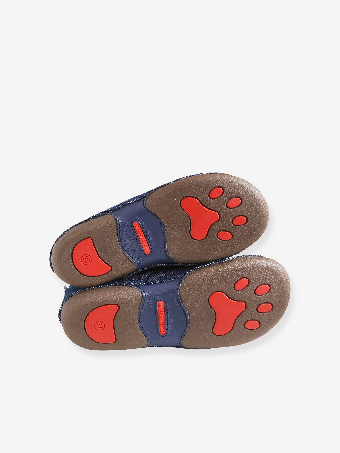 Chaussons élastiqués garçon en denim bleu denim