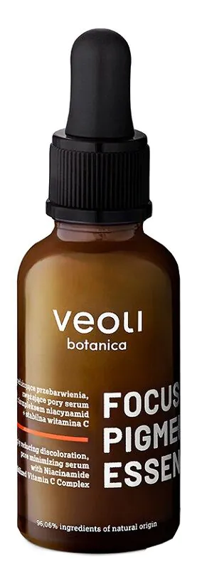 „Veoli Botanica Focus Pigmentation Essence“ serumas, skirtas pigmentacijos mažinimui ir porų sutraukimui