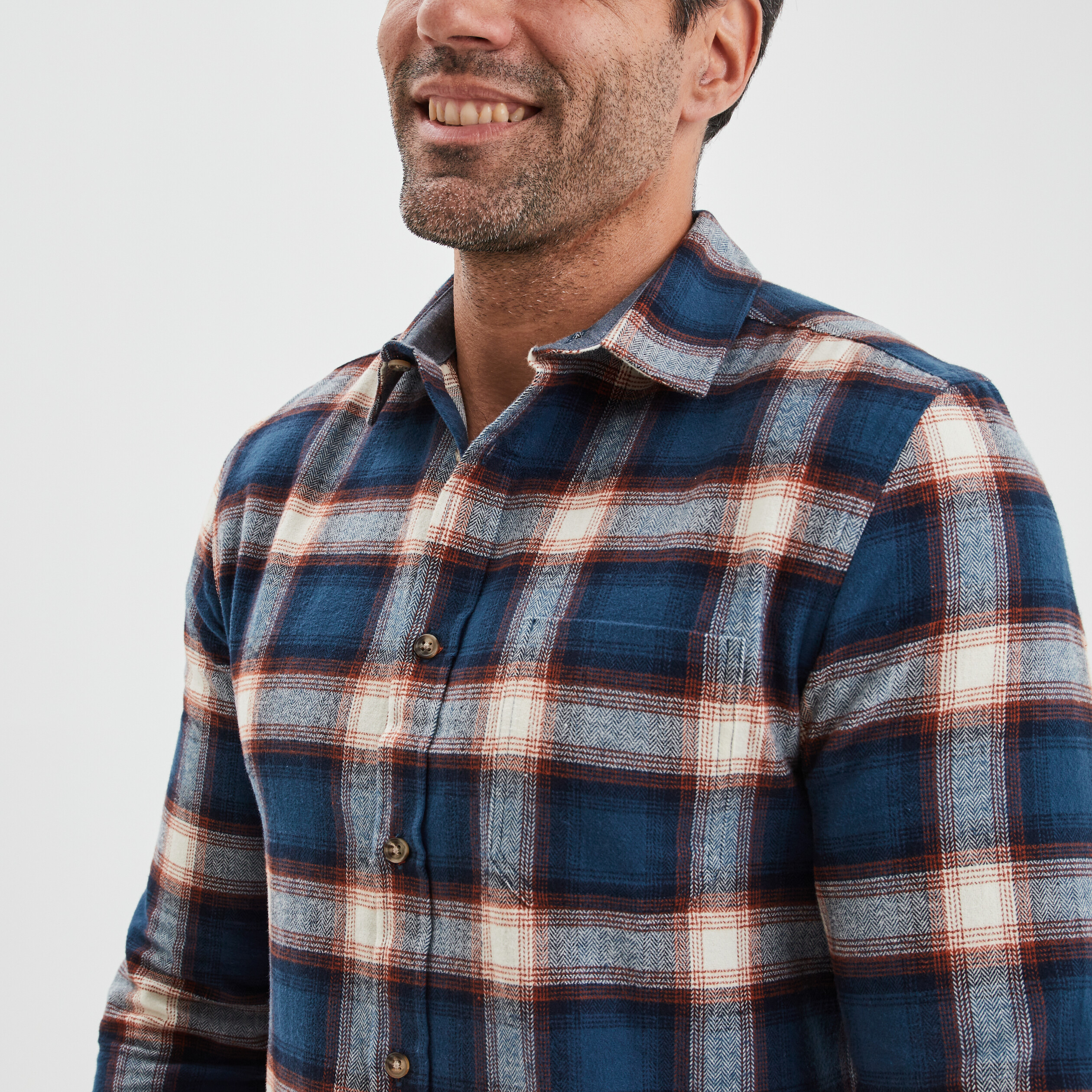 Chemise manches longues droite bleu marine homme | La Halle