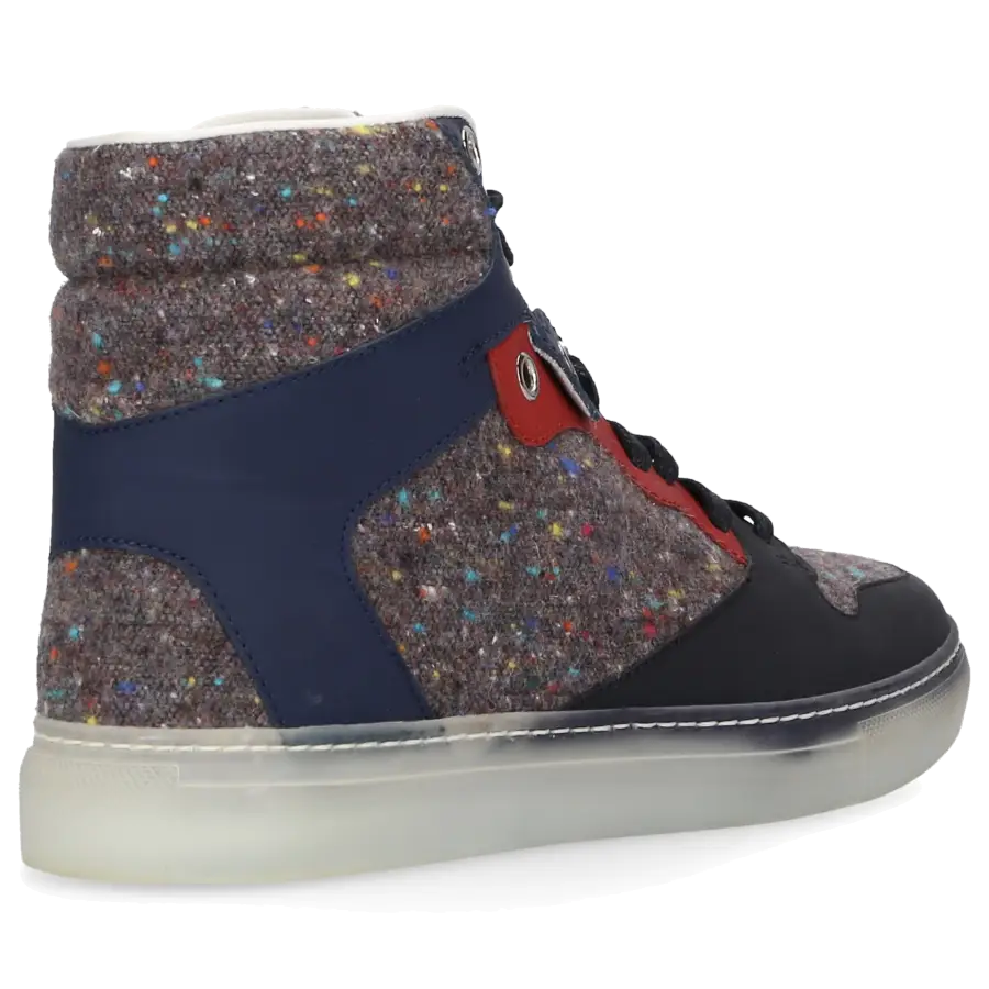 Balenciaga - Sneaker Mid Top Nubukleder schwarz Stoff multicolour - grau