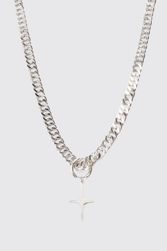 Silberne Kette mit Kreuz-Anhänger