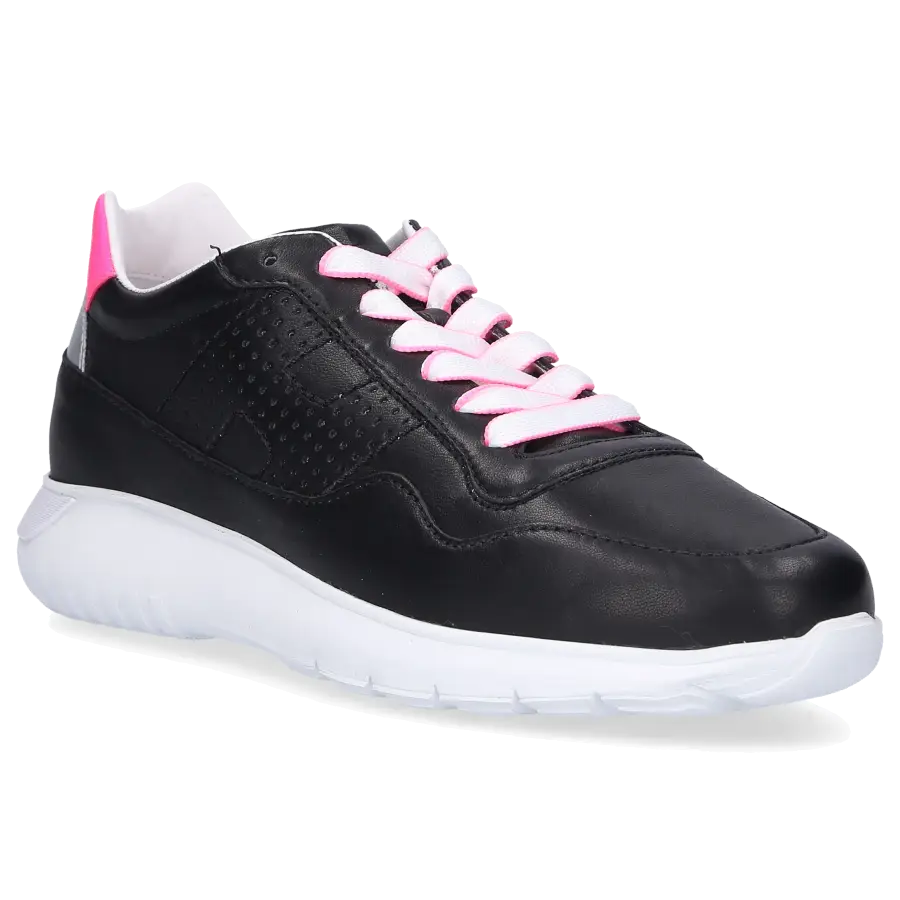 Hogan - Sneaker low H371 INTERACTIVE 3 Kalbsleder Logo rosa schwarz - schwarz