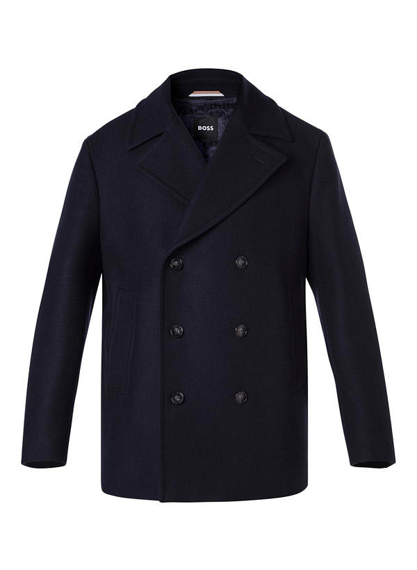 BOSS Black, Cabanjacke Clay, Wolle, dunkelblau