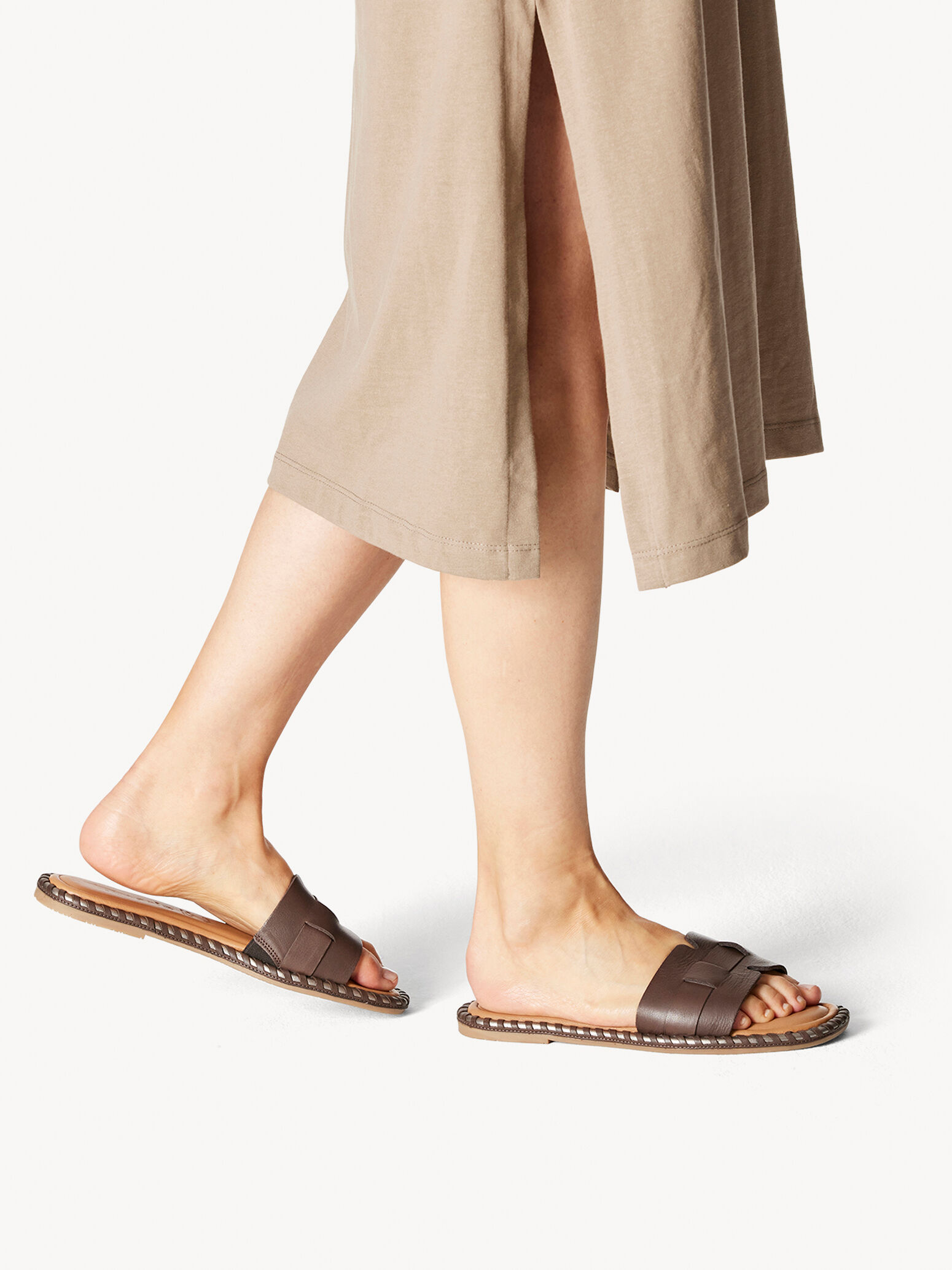 Mule en cuir - marron