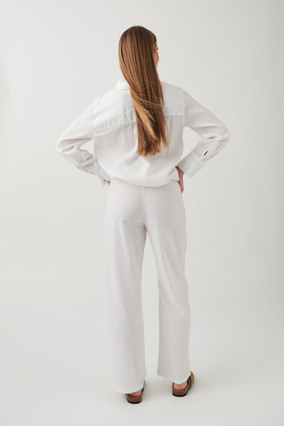 Linen blend trousers