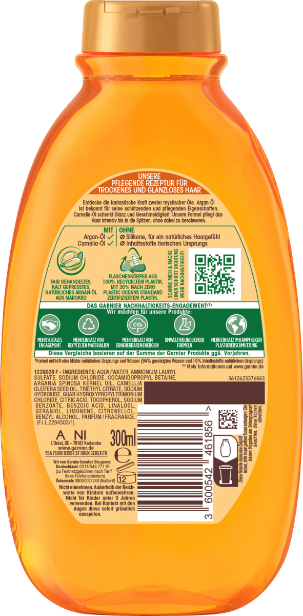 Shampoo Argan & Camelia Öl, 300 ml