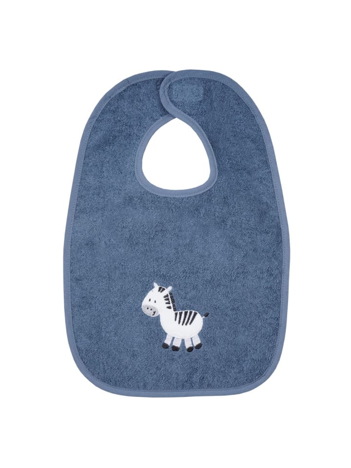 Wörner Riesen-Klettlätzchen 30 x 45 cm - Stickerei Zebra - in blau,motiv günstig kaufen onesize