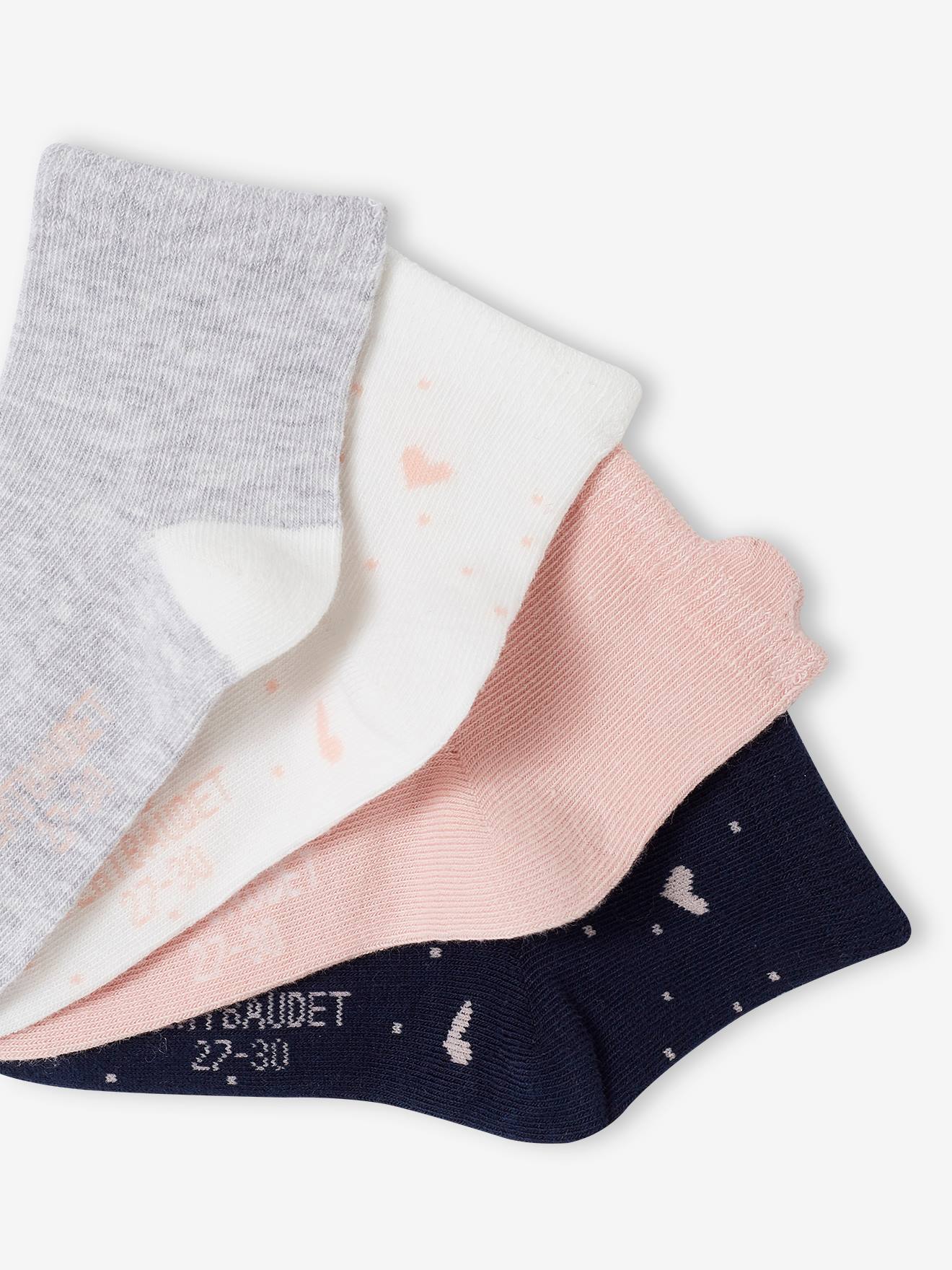 Vertbaudet 4er-Pack Mädchen Socken Oeko Tex - rosa