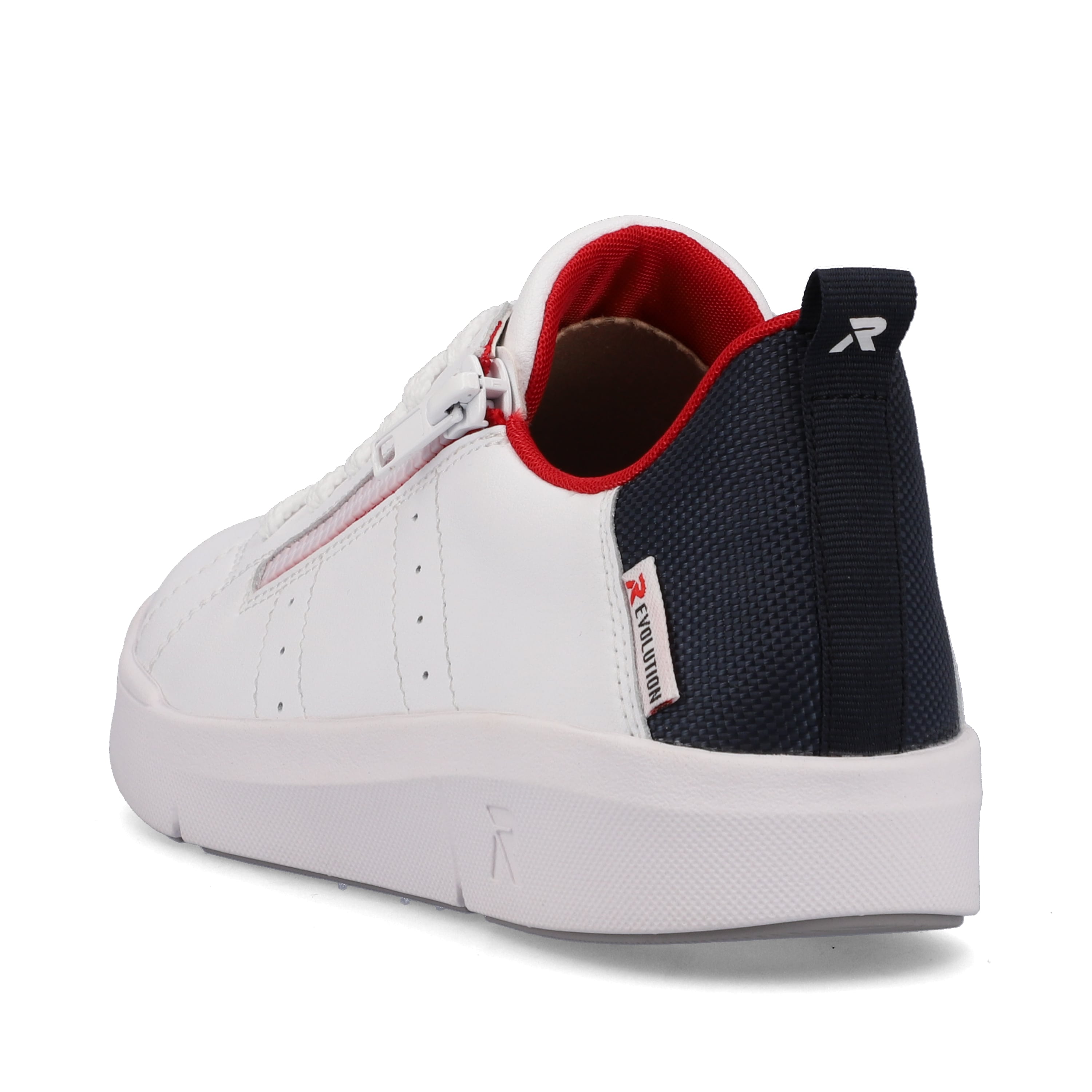 Rieker Damen Sneaker Low snow-white true-red