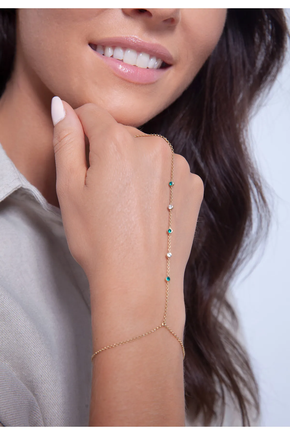 ELLI  Armband Handkette Handkette Armband 925 Silber vergoldet