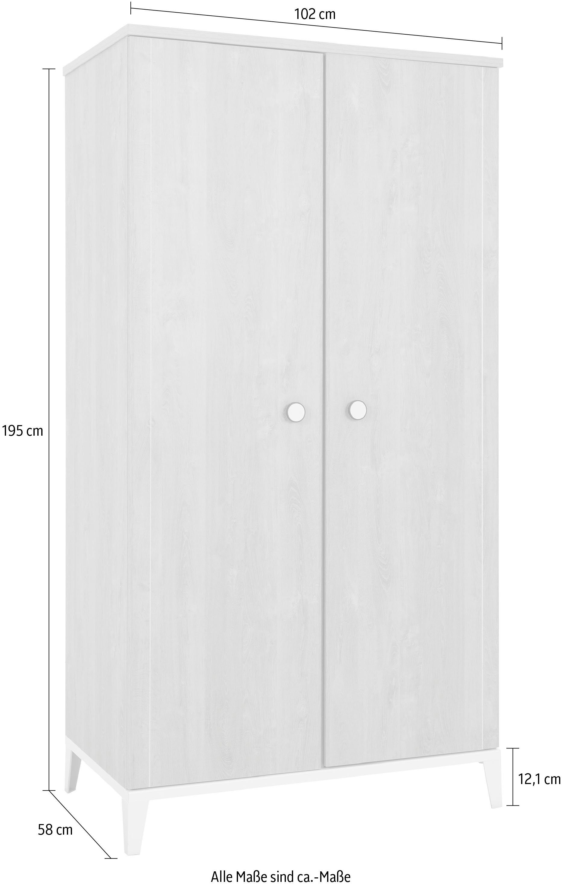 Galipette Kleiderschrank MARCEL Inneneinteilung : 1/2 Hänge, 1/2 Tablare