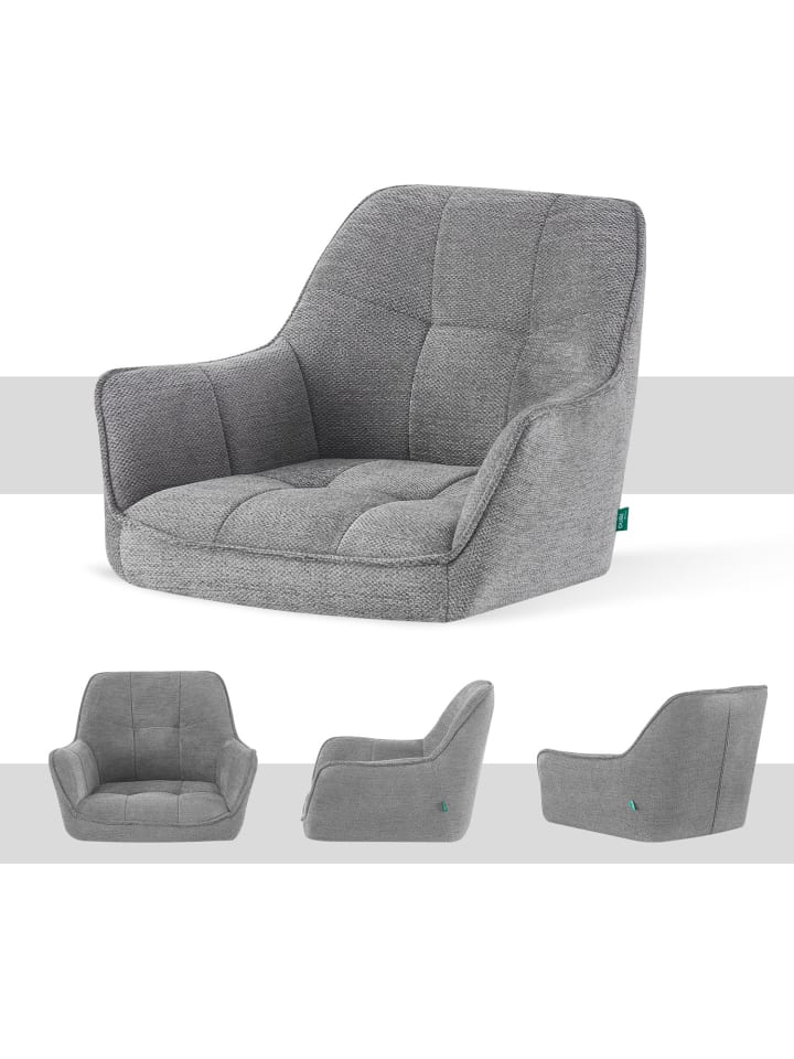 DUBI Möbel 2er-Set: Drehstuhl THOMAS-JILL in Grau - (B)61 x (H)82 x  (T)62 cm günstig kaufen onesize