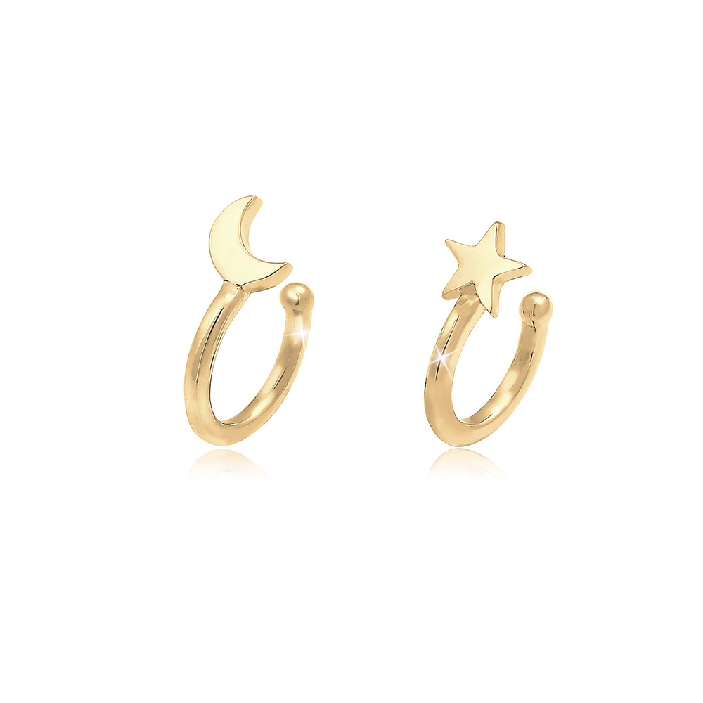 Elli Elli Boucles d'Oreilles Femme Tendance à Porter des Boucles d'Oreille en Demi-Lun Boucles d'oreilles