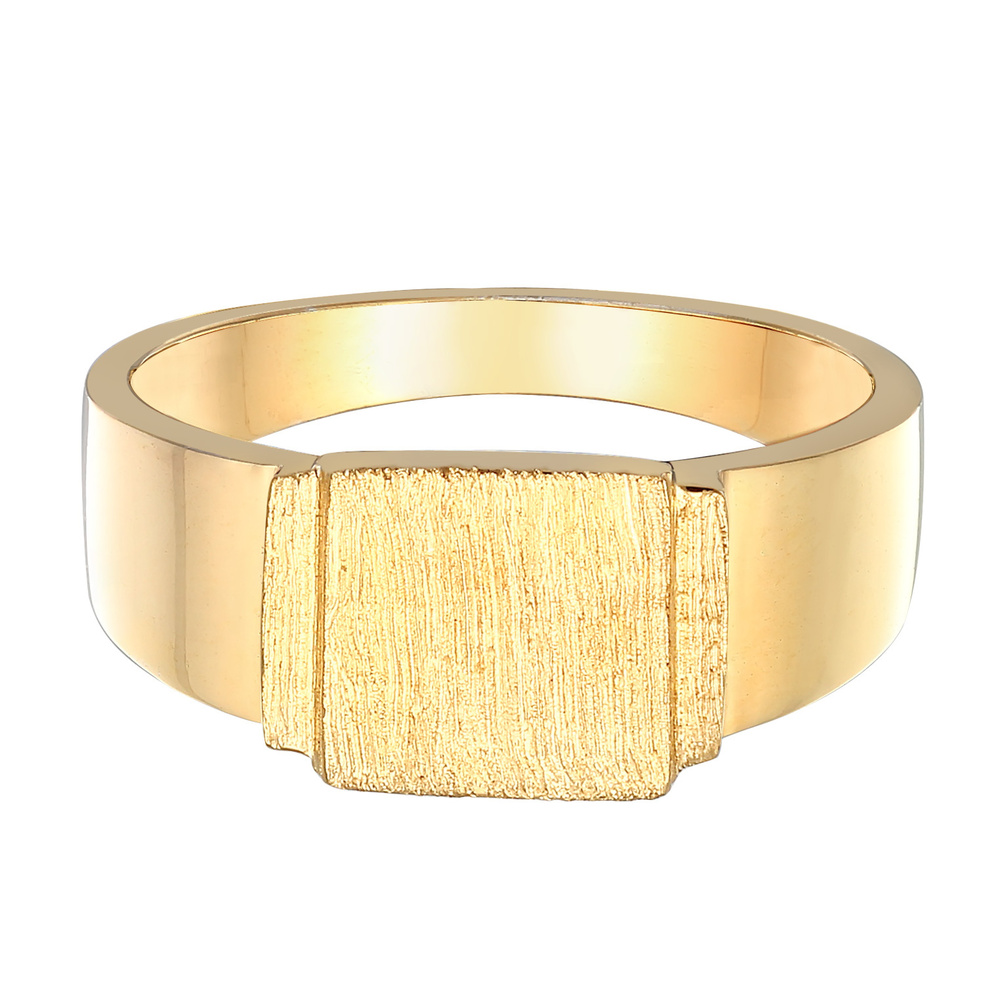 KUZZOI KUZZOI Bague Hommes Sceau carré mat en Argent Sterling 925 oxydé Bague
