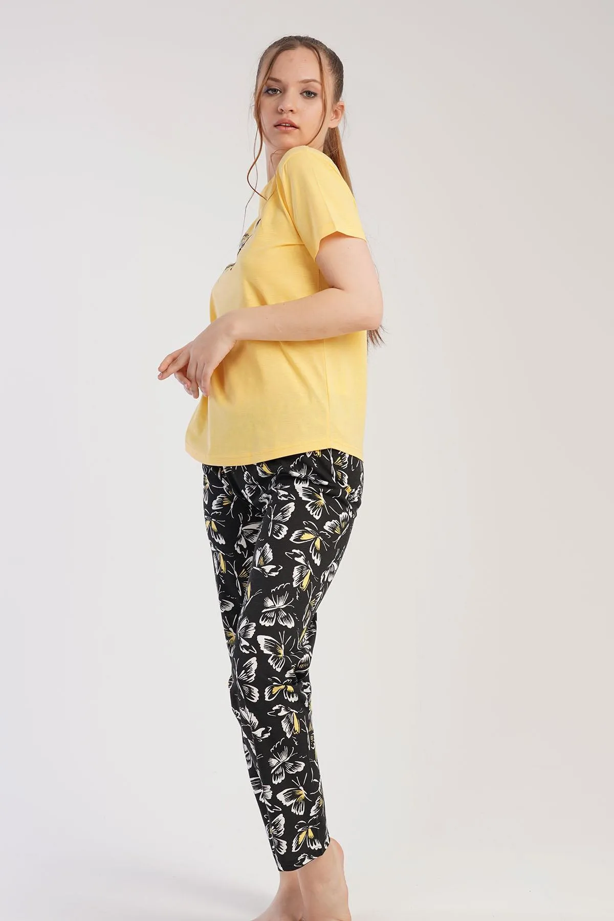 C&City  Kurzarm-Pyjama-Set Gelb-441030