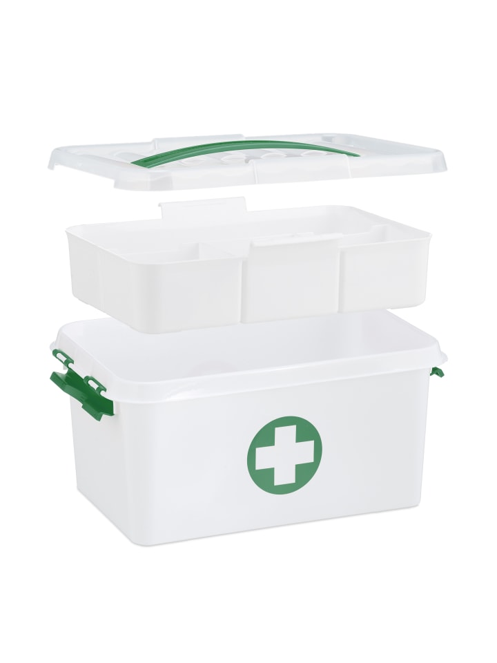 relaxdays Medizinbox in Weiß/ Grün günstig kaufen onesize