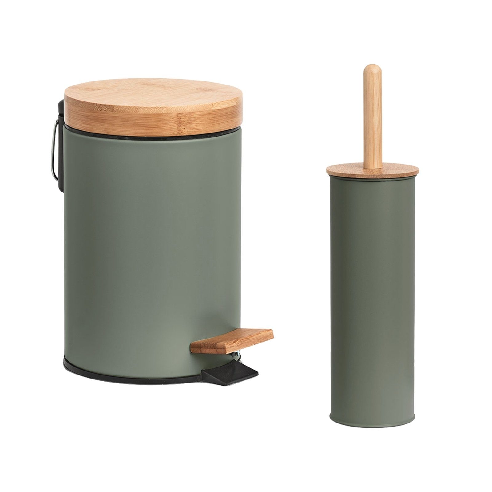 HTI-Living Kosmetikeimer WC Bürste und Kosmetikeimer Scandi Salbei