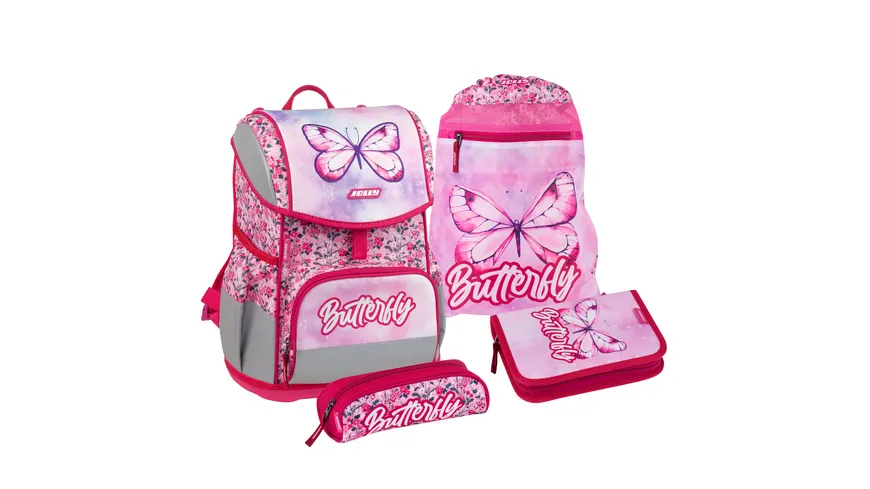 JOLLY Schultaschen-Set Ergonomic Flexi Butterfly 46teilig