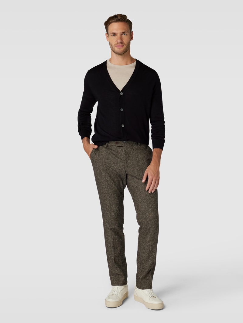Strickjacke mit V-Ausschnitt und Knopfleiste in schwarz