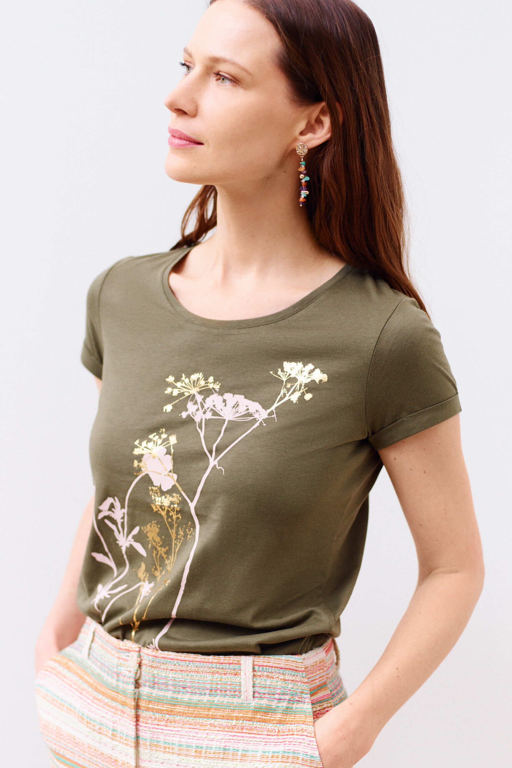 t-shirt maxine vert kaki femme