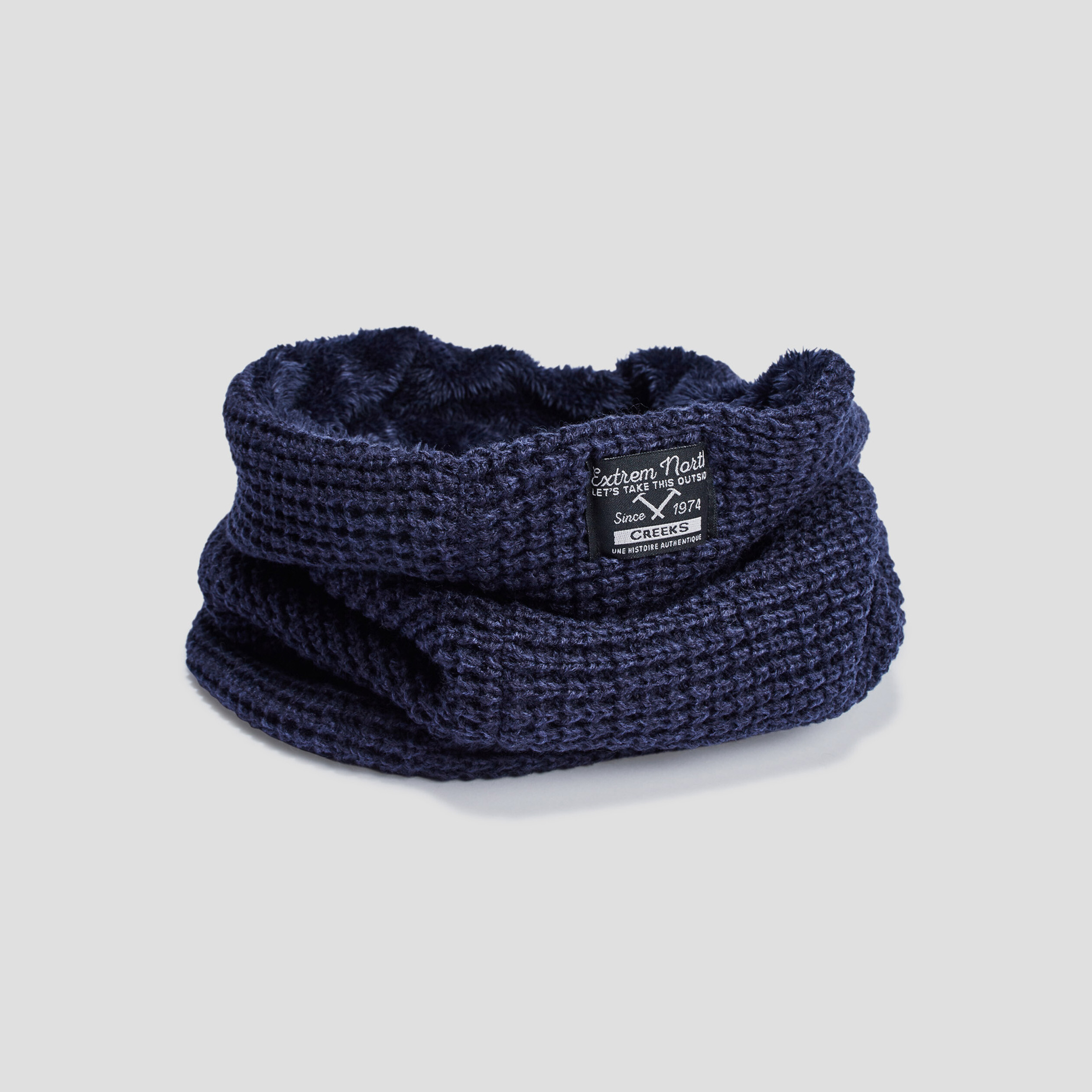 Snood doublé bleu marine homme | La Halle
