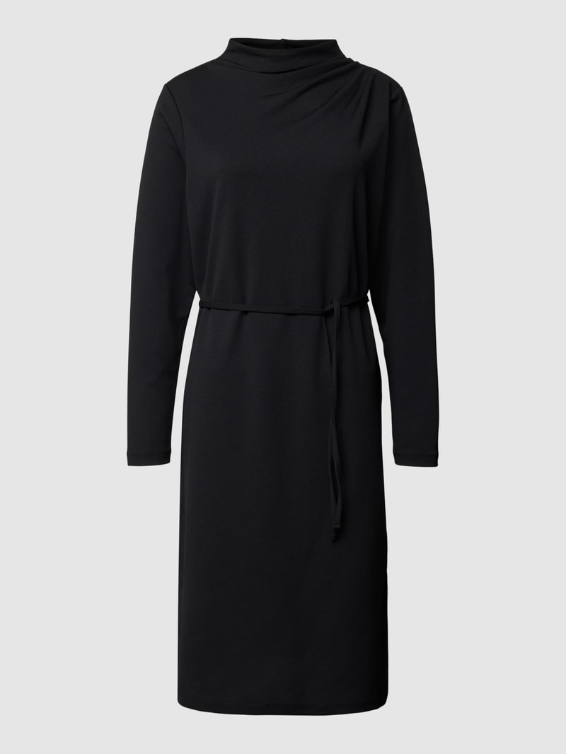 Midikleid mit Bindegürtel Modell 'Siham' in black