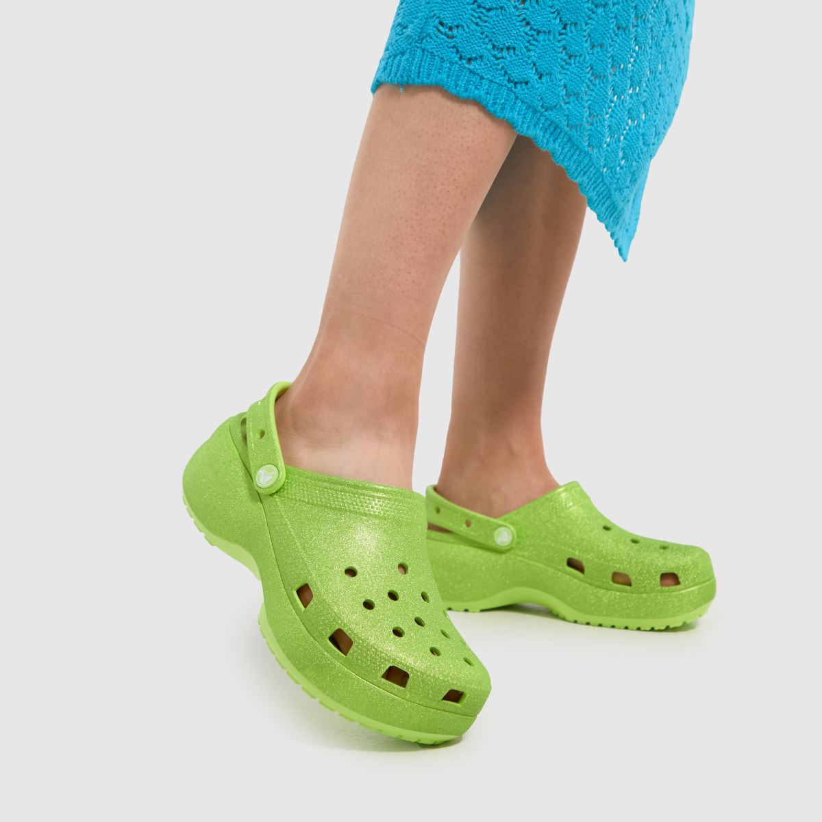 Crocs Classic Platform Clog Papucs Lime Színben