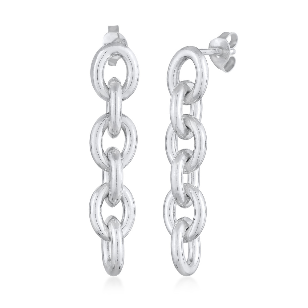 Elli Elli Boucles d'Oreilles Femmes Pendentif d'oreilles Maillons Aspect des Chaînes e Boucles d'oreilles