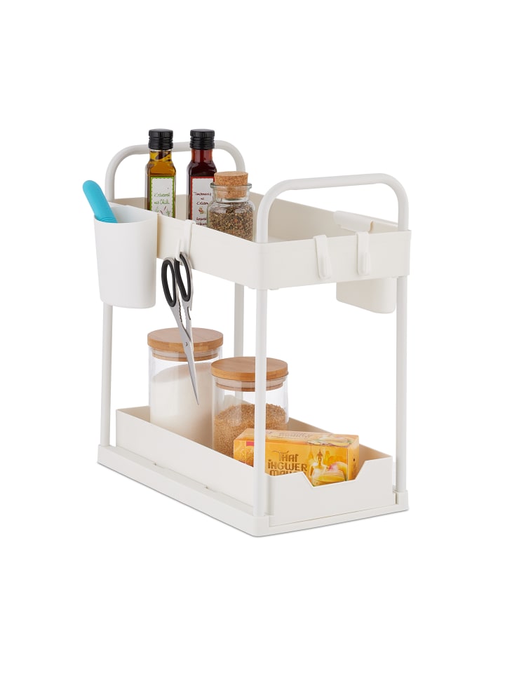 relaxdays Unter Waschbecken Regal in Weiß - (B)22 x (H)42,5 x (T)40 cm günstig kaufen onesize