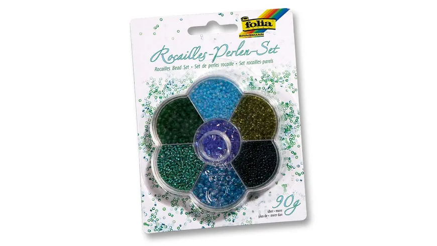 folia Rocailles-Perlen-Set blau/grün sortiert