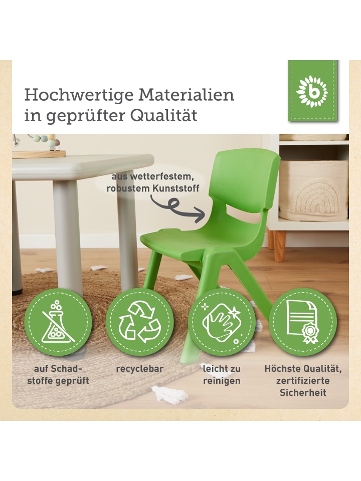 Bieco Spielwaren Kinderstuhl bis 80 kg belastbar in Grün günstig kaufen onesize