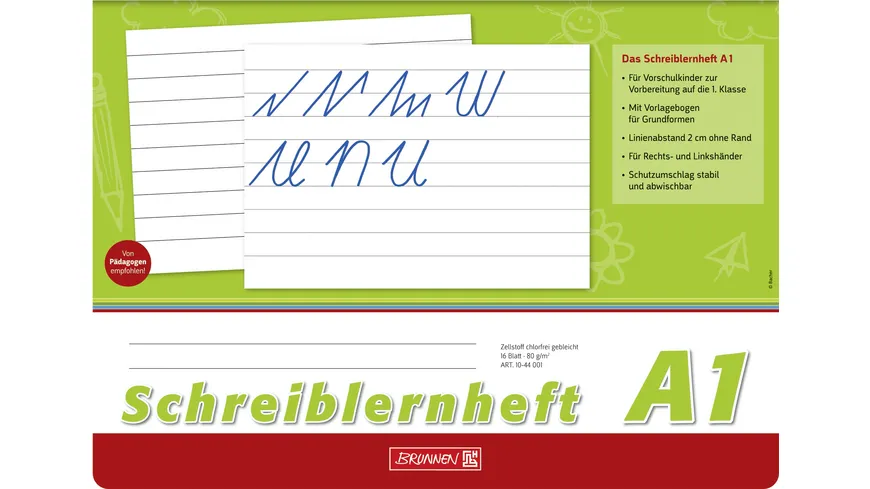 BRUNNEN Schreiblernheft A4 quer Lineatur A1