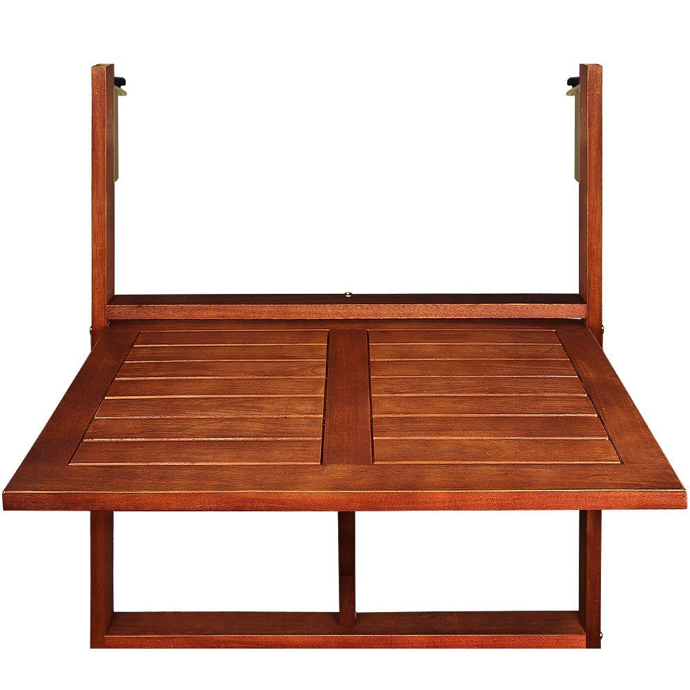 Casaria Balkonhängetisch Akazie (1-St), Akazie Holz Wetterfest Klappbar 65x45x87cm 40kg Belastbar