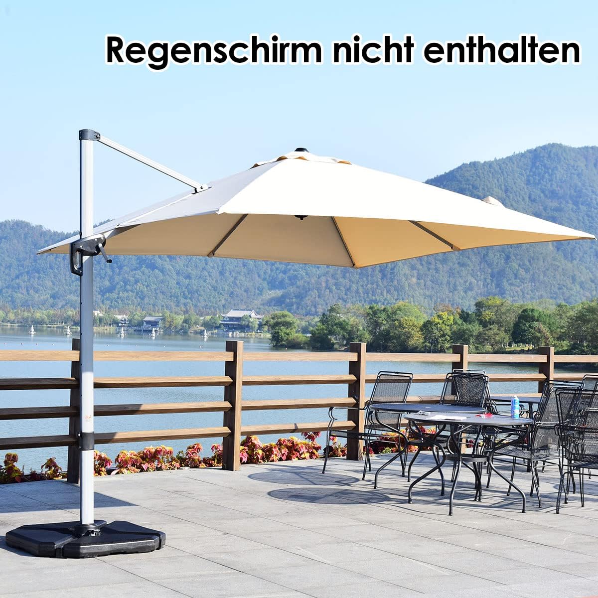 Costway COSTWAY 4-teiliger Sonnenschirmständer, Schirmständer 70kg befüllbar