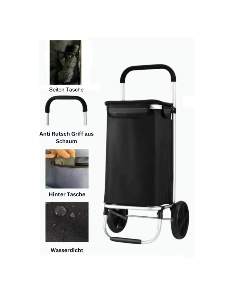 Cheffinger 40L Einkaufswagen Trolley in Schwarz günstig kaufen 40
