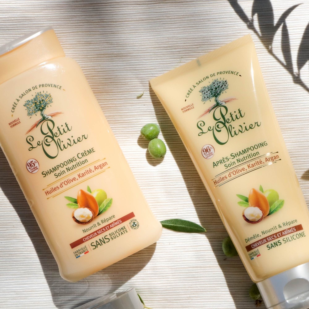 le petit olivier Après-Shampooing Soin Nutrition Huiles d'Olive, Karité, Argan Après-Shampooing - Cheveux Secs ou Abîmés