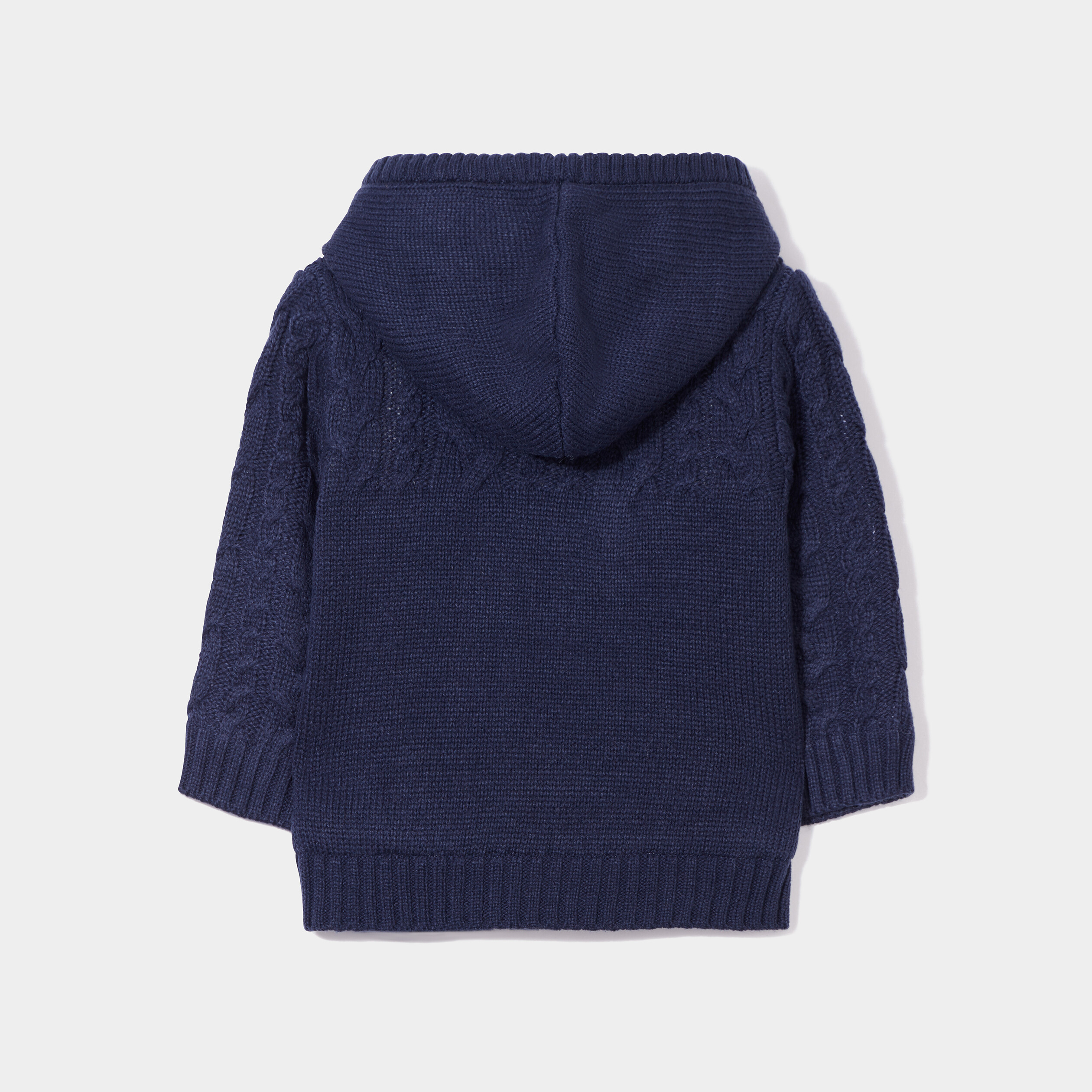 Gilet doublé à capuche et torsades bleu marine bébé garçon | La Halle